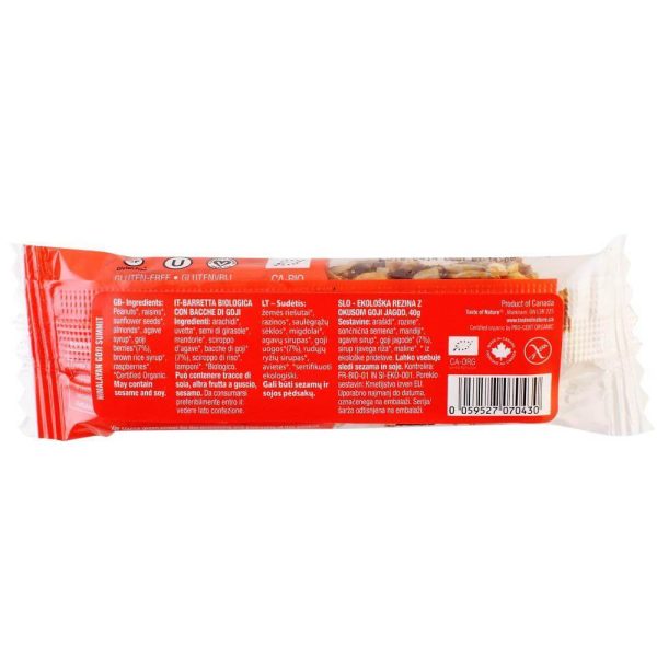 Baton cu Goji Taste Of Nature 40g (fara gluten , fara zahar) on Sale