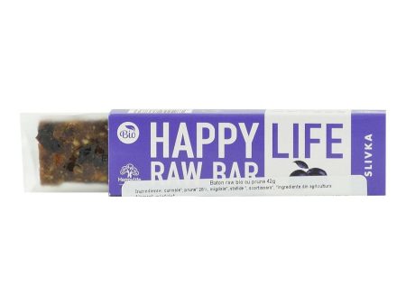 Baton raw cu prune Happy Life, bio, 42 g For Discount