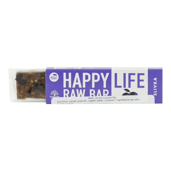 Baton raw cu prune Happy Life, bio, 42 g For Discount