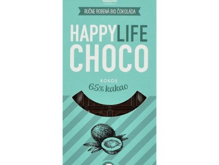 Ciocolata vegana 65% Cacao cu cocos fara zahar Happy Life, bio, 70 g Supply