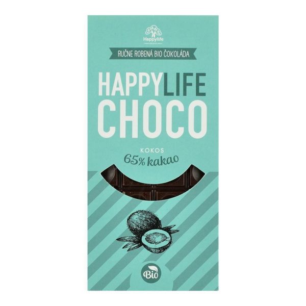 Ciocolata vegana 65% Cacao cu cocos fara zahar Happy Life, bio, 70 g Supply