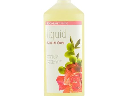 Sapun Lichid si Gel de Dus cu Trandafir si Masline Sodasan, bio, 1 l Online Sale