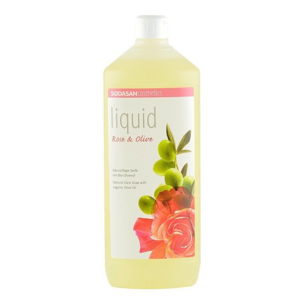 Sapun Lichid si Gel de Dus cu Trandafir si Masline Sodasan, bio, 1 l Online Sale