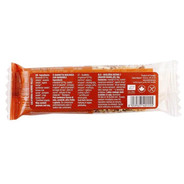 Baton cu Migdale  Taste Of Nature 40g (fara gluten , fara zahar) Discount