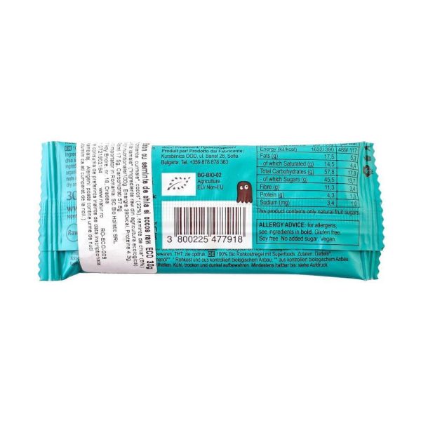 Baton Raw Bio cu Seminte de Chia si Cocos 30g For Sale