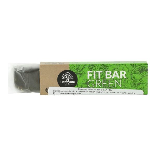 Baton vegan Fit Bar GREEN Happy Life, bio, 42 g Fashion