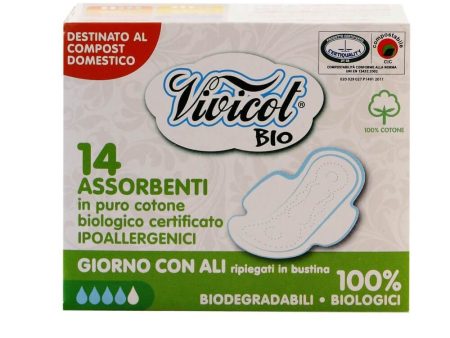 Absorbante de zi cu aripioare Vivicot din bumbac organic, bio, 14 buc on Sale