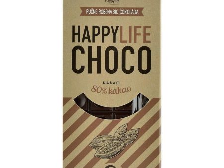 Ciocolata vegana 80% Cacao fara zahar Happy Life, bio, 70 g Fashion