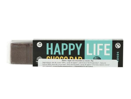 Baton vegan din ciocolata cu cocos Happy Life, bio, 35 g Hot on Sale