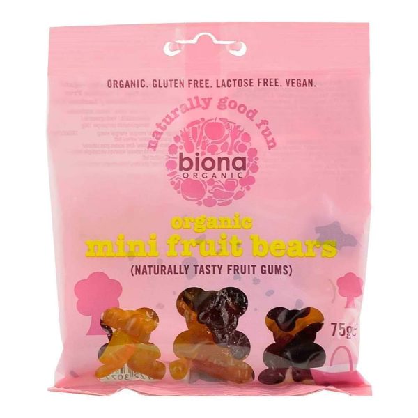 Jeleuri Mini-Ursuleti cu fructe fara gluten Biona, bio, 75 g For Discount